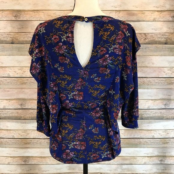 Free People Floral Dock Street Ruffle Shoulder Top - Picture 5 of 7
